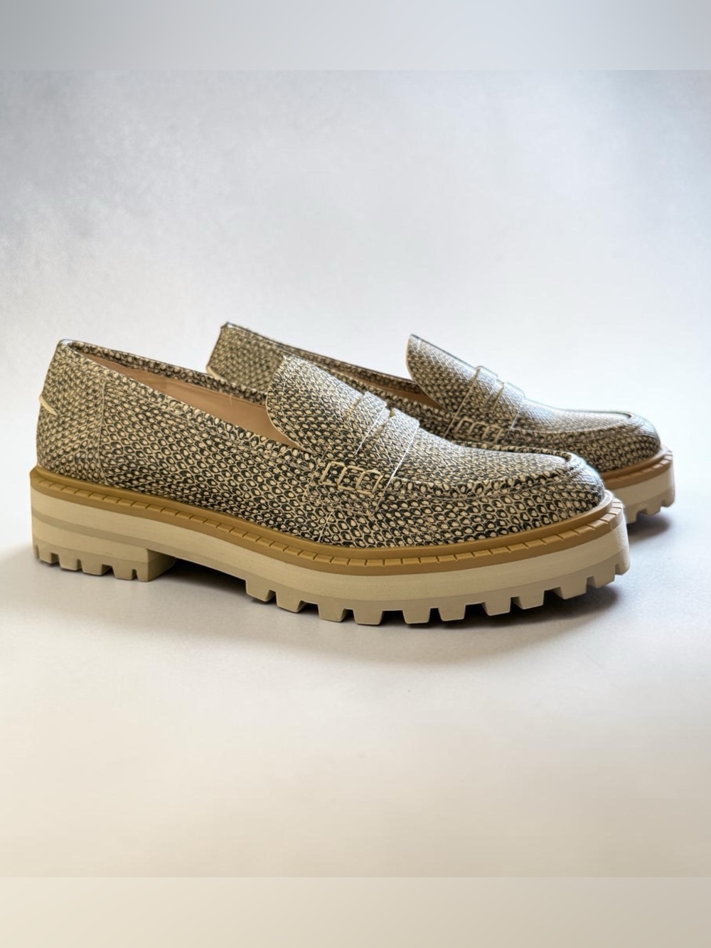 Vince Camuto Leopard-Print Slip-On Loafers in Beige and Black - Picture 2 of 6